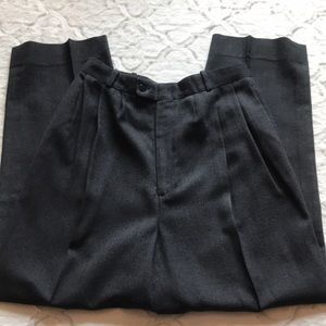 Barry Bricken charcoal gray pleated front slacks